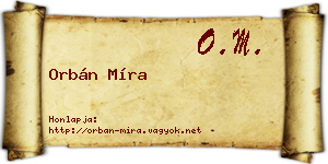 Orbán Míra névjegykártya