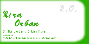 mira orban business card