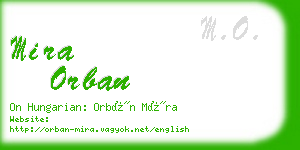 mira orban business card
